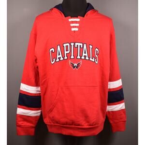 NHL Washington Capitals Hockey Red Hoodie with Laces Brand New wtih Tags Size LG